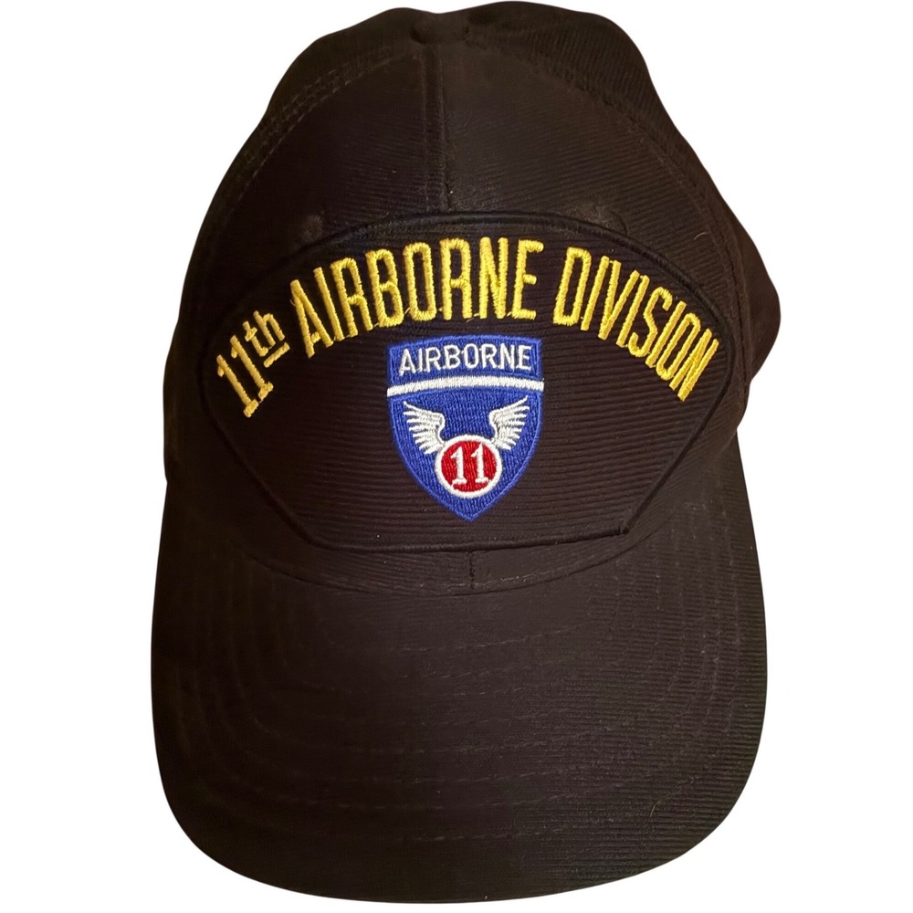 Eagle Crest 11th Airborne Division Hat Mens Black Snapback Military Cap USA Made